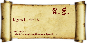 Ugrai Erik névjegykártya